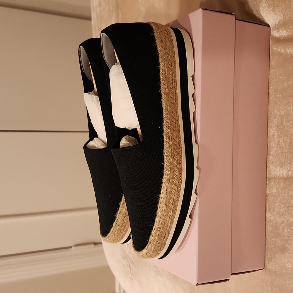 Louise et Cie black micro stretch knit espadrills/shoes size 9.5
